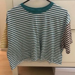 Colorful stripes crop top